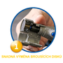 Snadná údržba a výměna brusných disků.